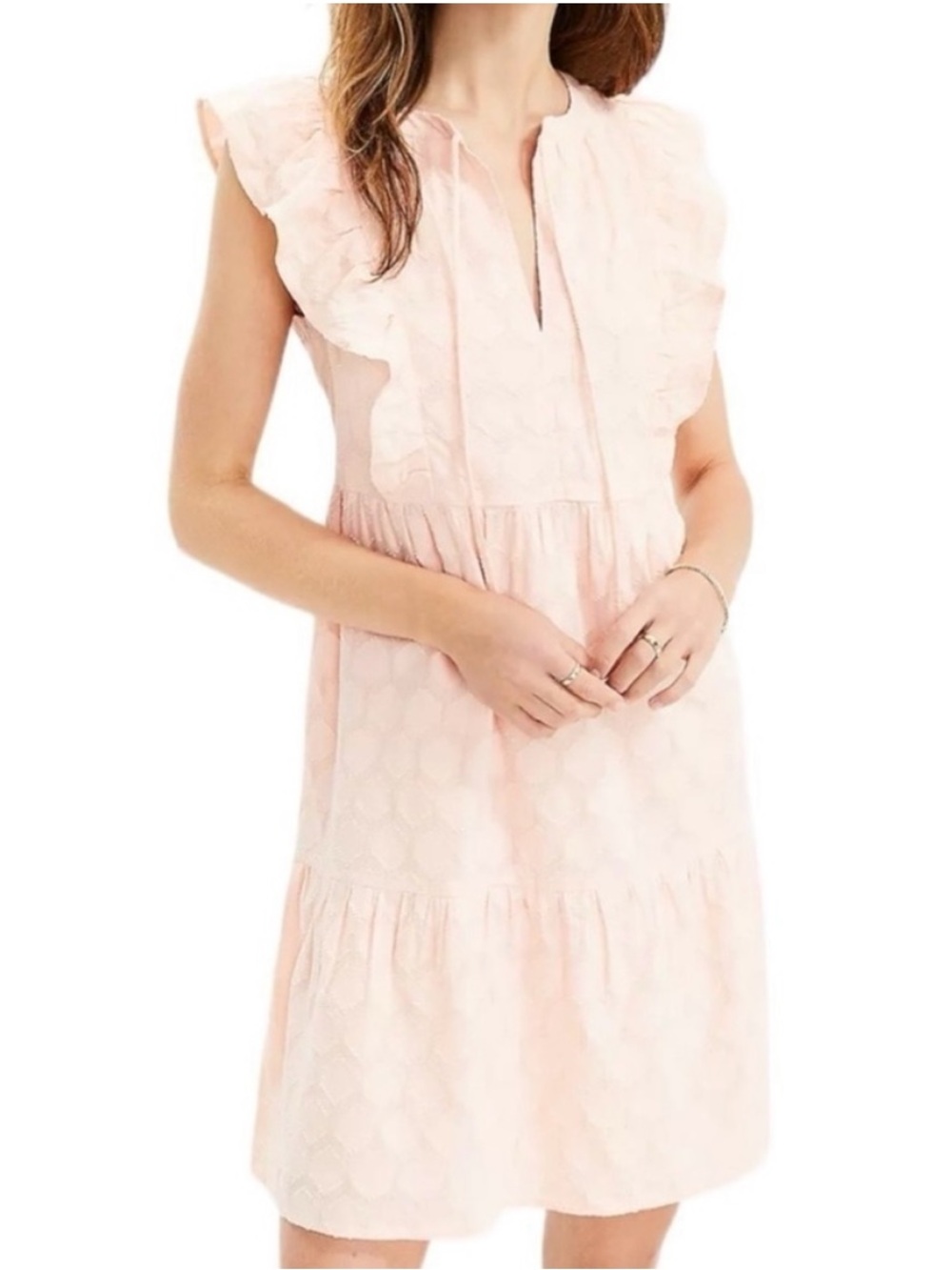 LOFT Powder Pink Flutter Dress